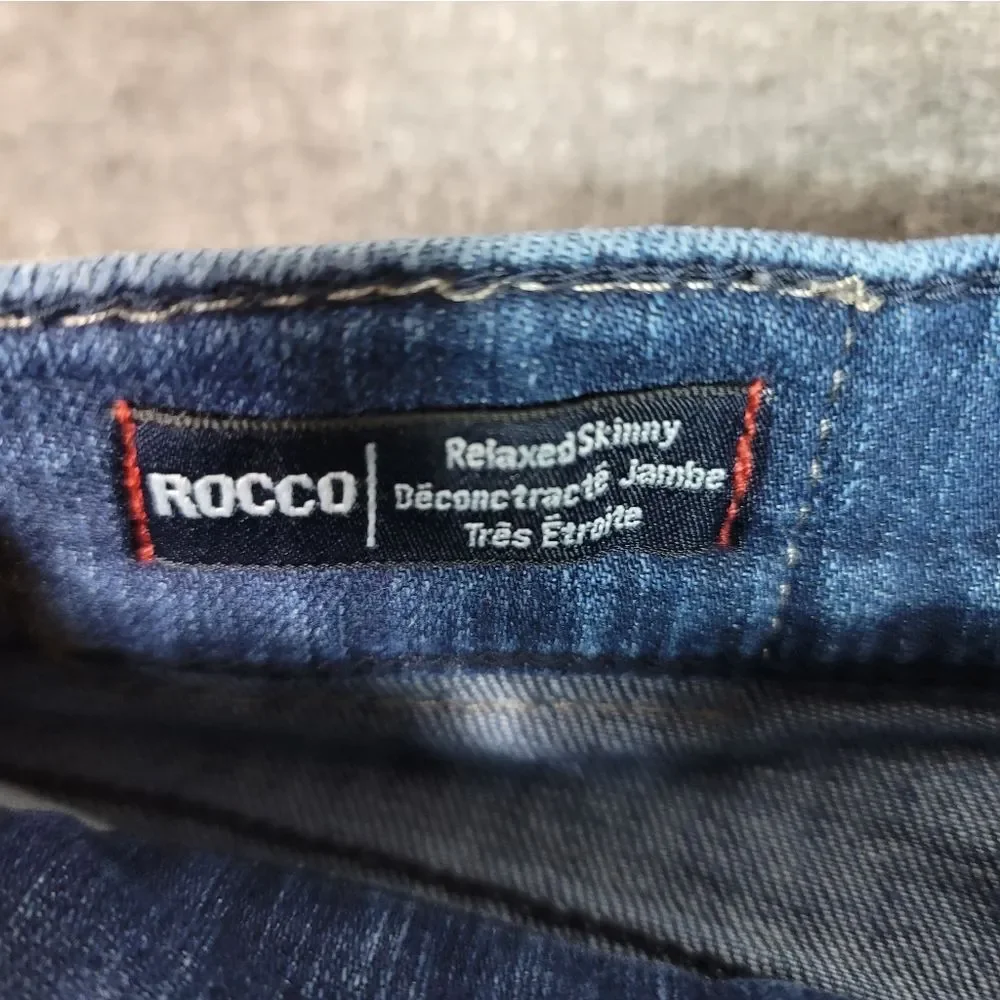 True Religion Rocco Relaxed Skinny Moto Jeans Men 30 Blue Stretch Biker Denim .